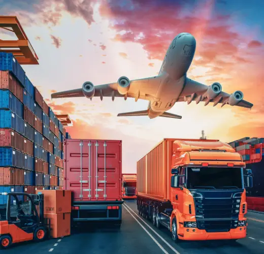 Pallets being organized in FLC Freight distribution center