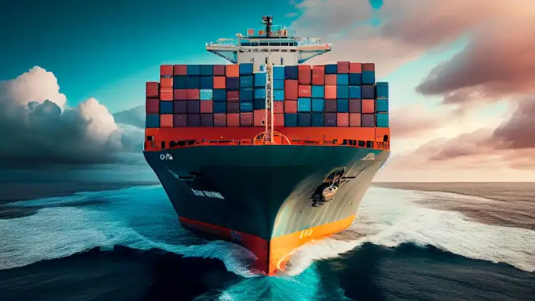 FLC Freight RoRo ship docked at Dubai port