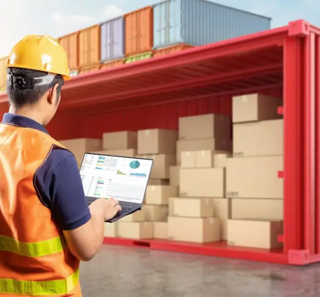 FLC Freight shipping labels being applied for international tracking